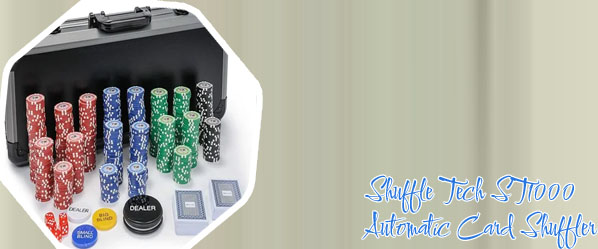 Poker set with shuffler